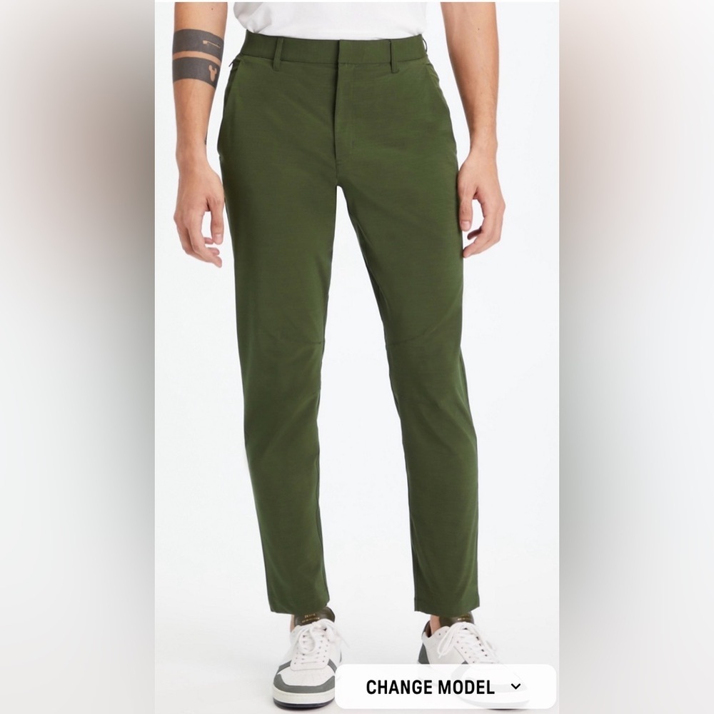 Fabletics Men’s Performance Golf Pants Stretch Olive Green Slim 32x28